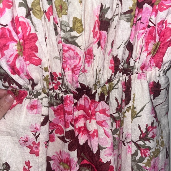 Abercrombie & Fitch Puff Strap Floral Mini Dress with Pockets size Small Tall - Picture 4 of 7